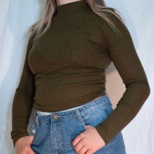 Dark Olive Green Turtle Neck